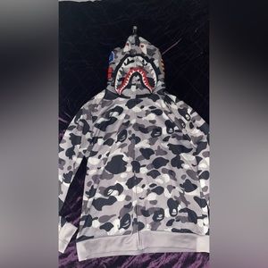 Camo Shark Face Hoodie